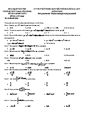 Đề thi thử kỳ thi THPT quốc gia Toán 2017 - Trường THPT Phạm Văn Đồng